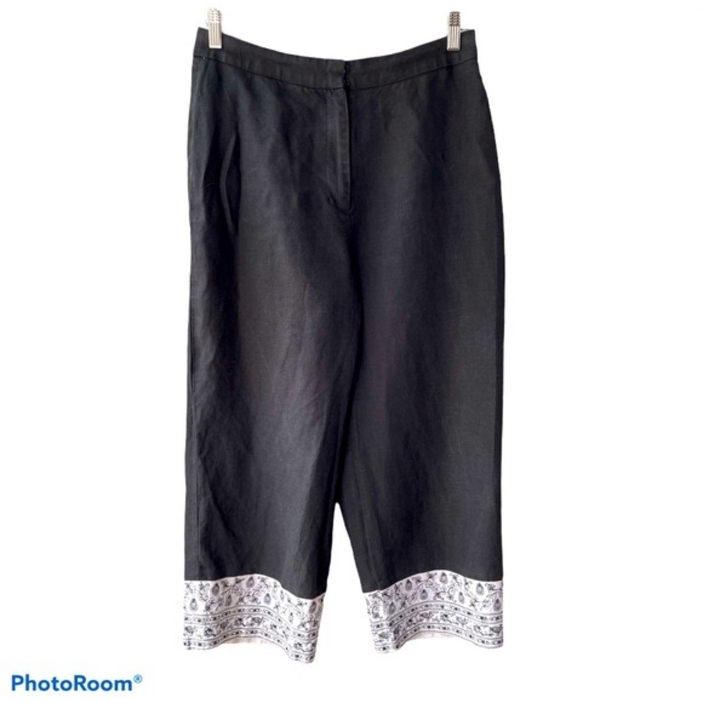 DEANE & WHITE 100% Linen black, 3/4 pants, size 10